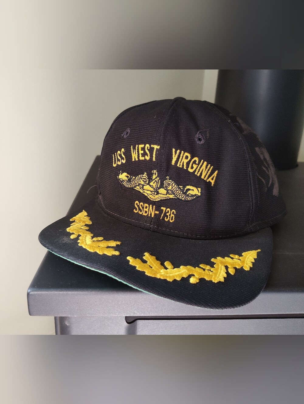 Vintage New Era USS West Virginia Embroidered Cap Hat Snapback Made In USA
